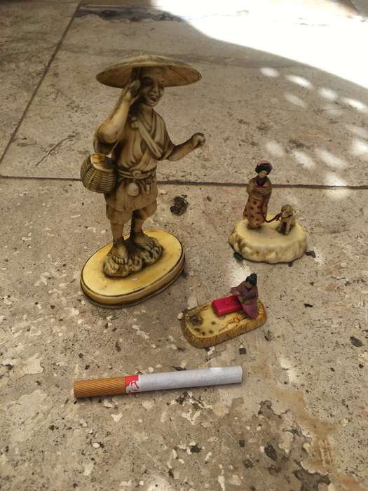 vintage japan celluloid lot of three Asian scenes