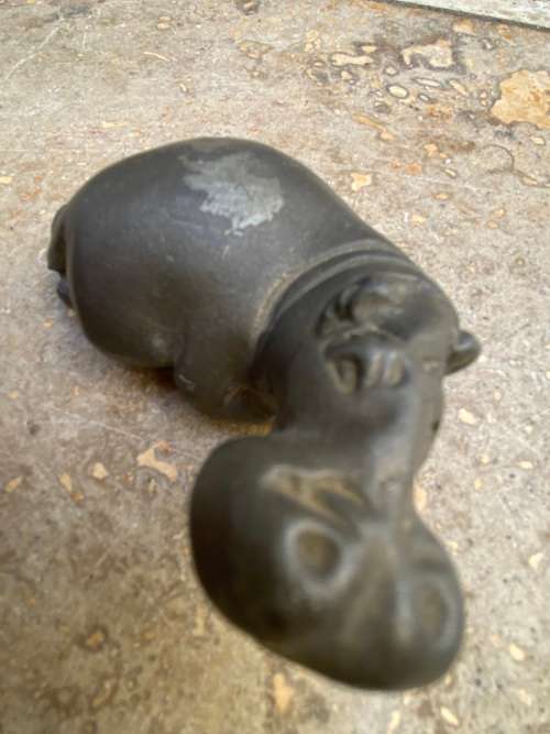 pewter hippo paperweight