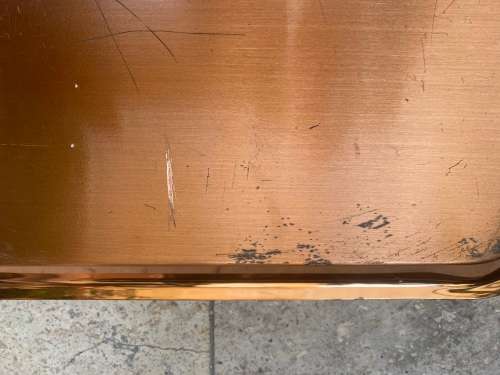 vintage copper tray antelope engraved  with handles