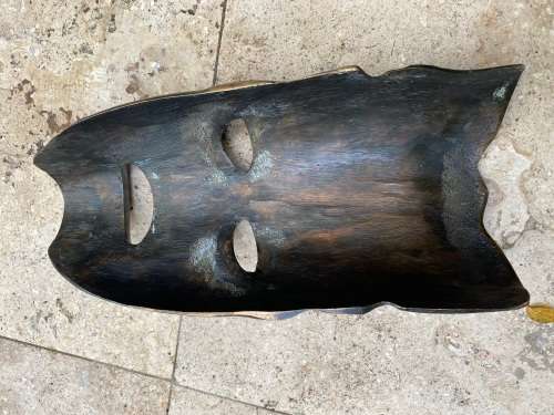 vintage large heavy brass bronze african tribal mask