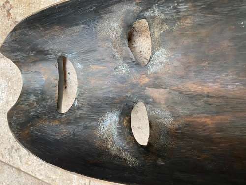 vintage large heavy brass bronze african tribal mask