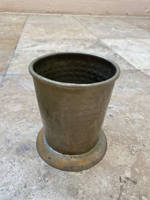 vintage hammered wine bottle holder , made in India