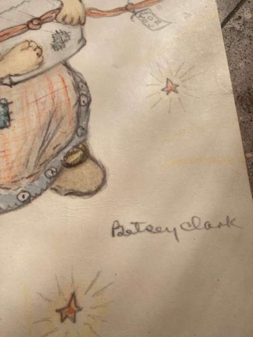 vintage Betsey Clark lot of 3 autographed signed  prints