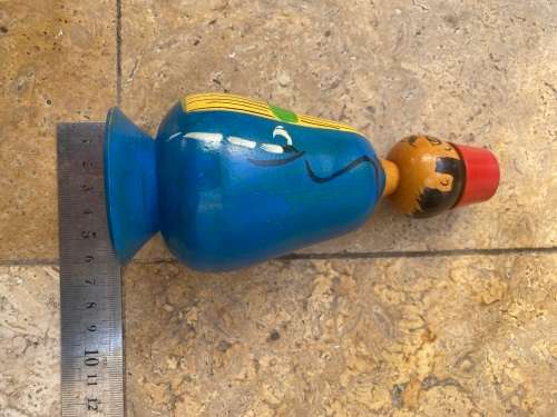 vintage wooden wood Egyptian spindle doll