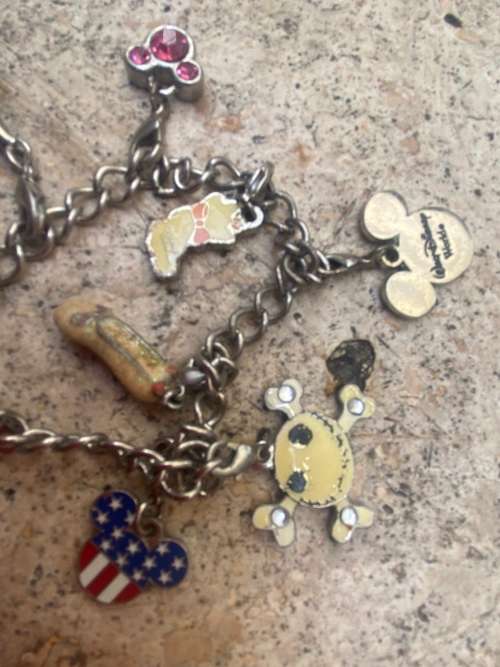 Disney Girls charm enamel bracelet with 9 removable charms