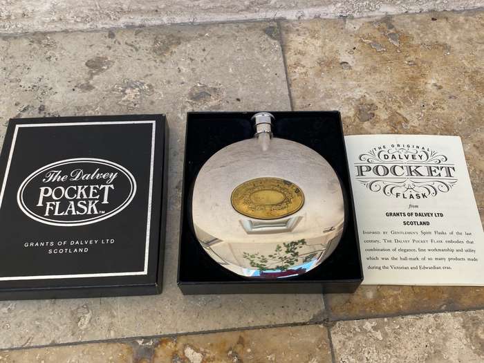 The Dalvey pocket flask in original packaging