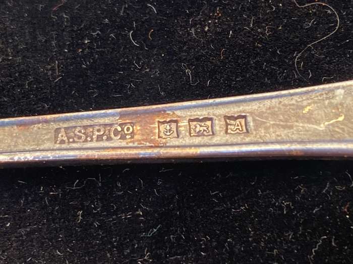 Hallmarked Sterling silver spoon 19 g in case