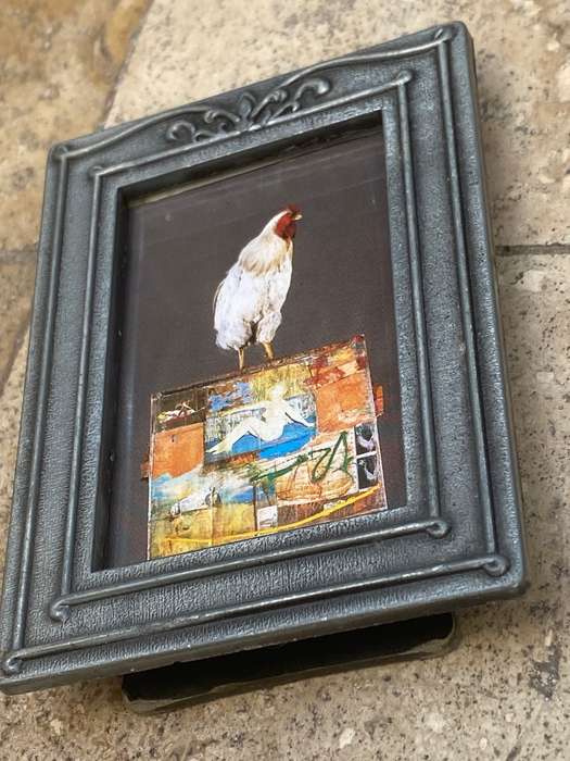 Vintage small pewter frame Taiwan