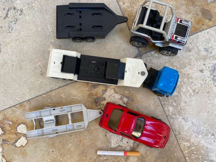Vintage Buddy L car and trailer lot 1980 Japan 1980