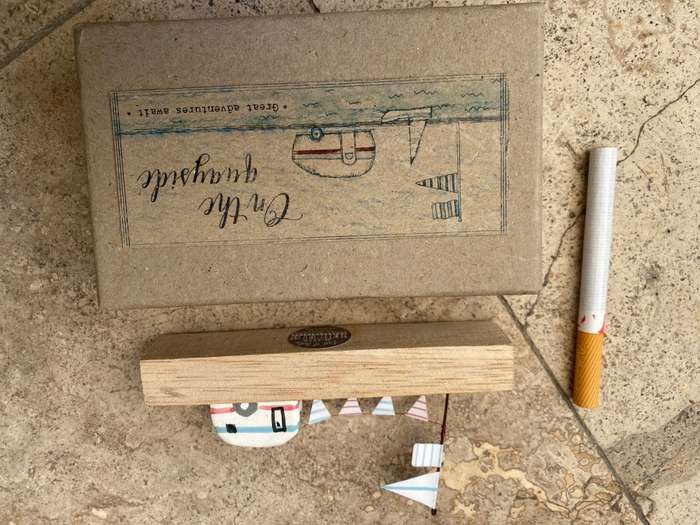 Quayside Caravan Ornament Mini Rustic Wooden Seaside Decoration East of India