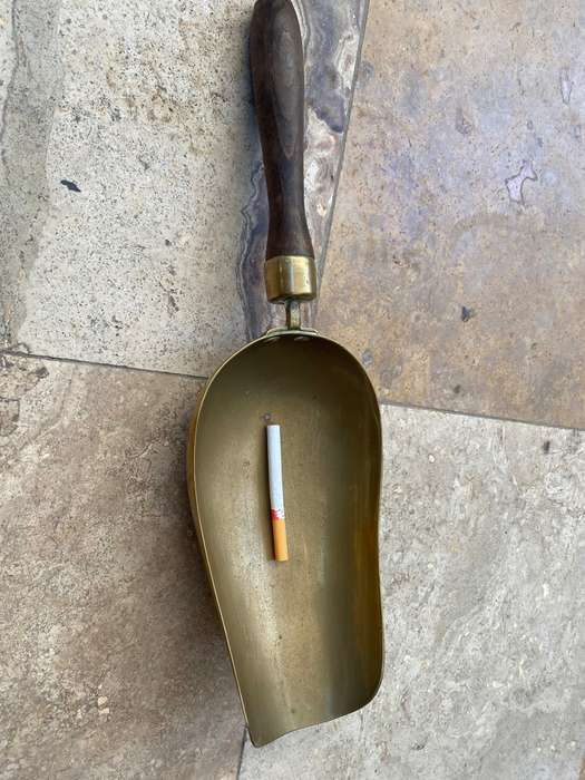 Vintage large brass scoop