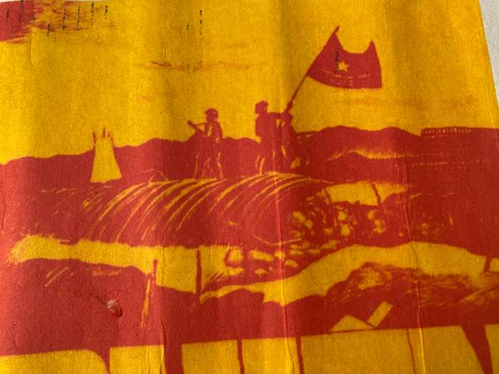 Vintage Vietnam wins war propaganda poster Chien Thang