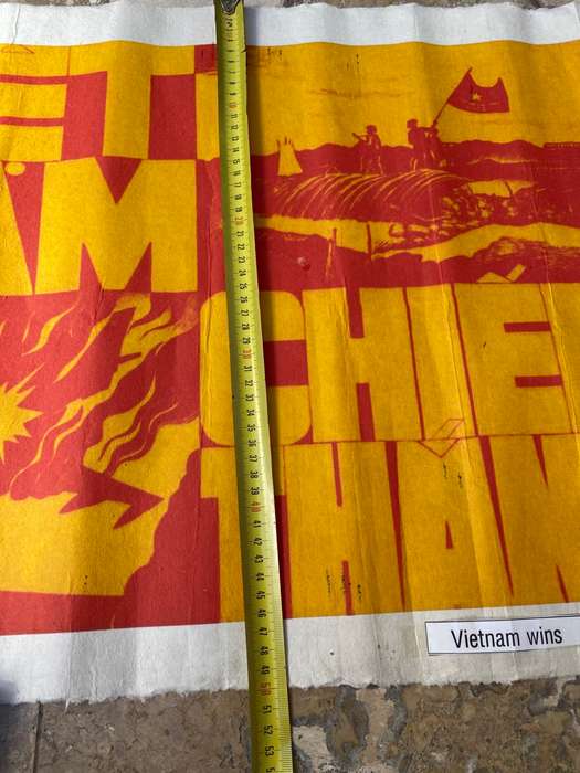 Vintage Vietnam wins war propaganda poster Chien Thang
