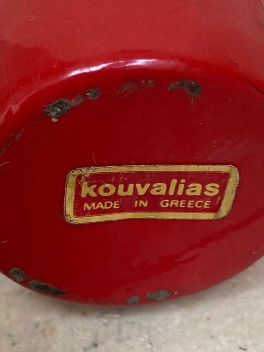 Vintage Kouvalias atomic  cat wood stack block Greece 1970