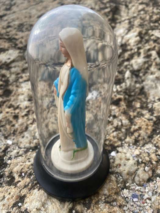 Vintage Our Lady of Grace  Virgin Mary Dome Shrine  standing on a snake