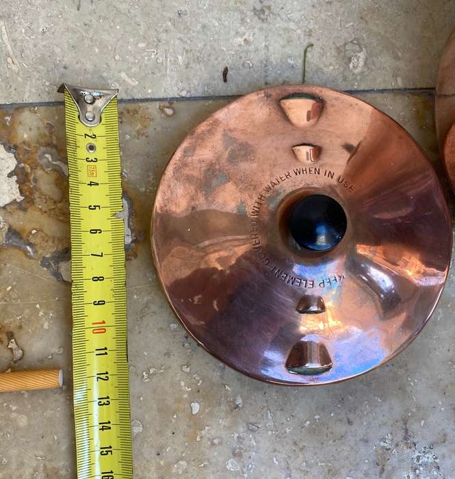 Vintage copper and brass footed kettle GEC made in England