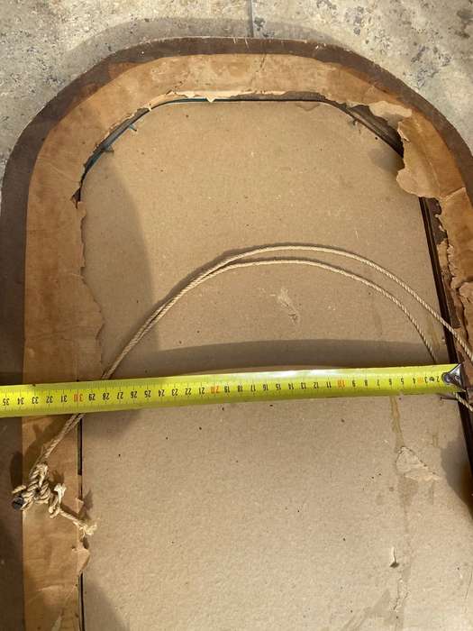 Antique Wall Wood Convex glass Reverse art Painted Castle by the Danube