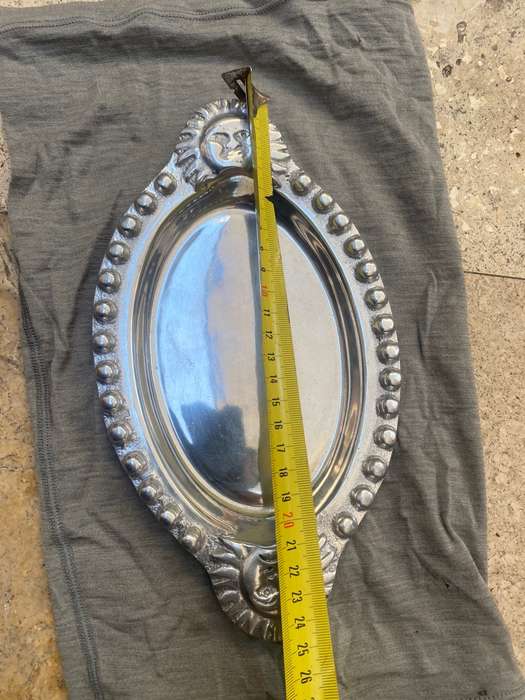 Vintage oval snack tray sun made in Mexico aluminium