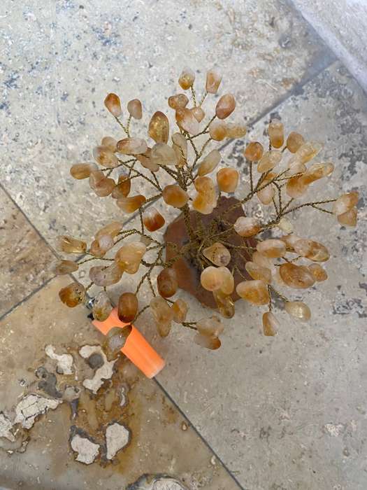 Semi-Precious Stone brass twisted wire Tree