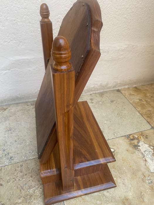 Fine wood table top vanity dresser with flip mirror and drawer
