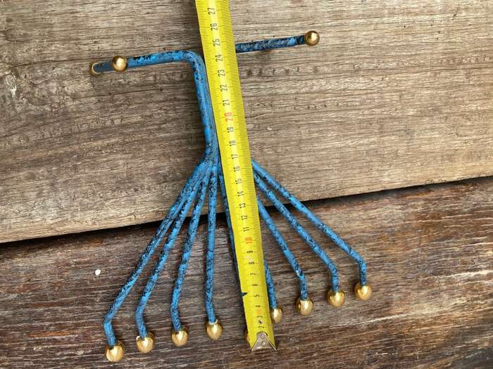 Vintage Karshi Menorah non magnetic gold plate steel Israel 9 branch