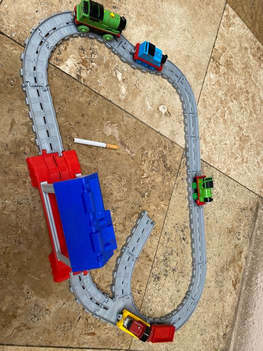 Vintage Tomy train station SET 2016 Gullana Percy train 2002 , plus 2013 train lot 3 & carriage
