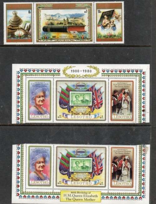 Lesotho, 1980, 80th birthday of Elizabeth Queen Mother, 1982 Centenary of Sesotho Bible, MNH **