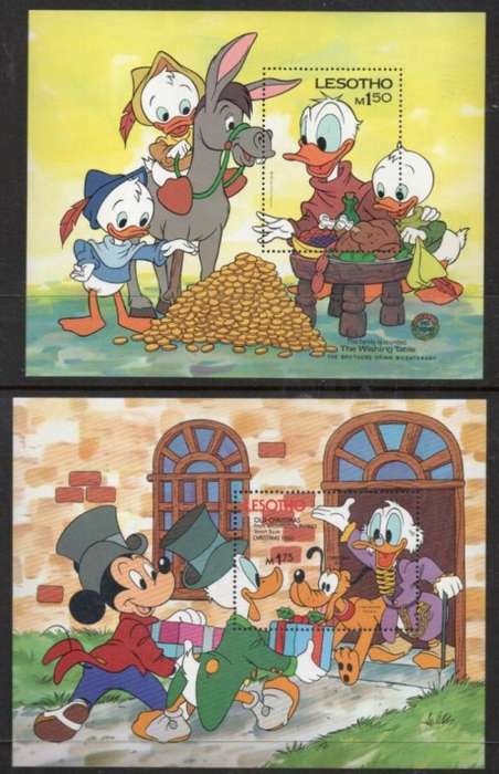 Lesotho, 1982, 1983 Christmas, Disney miniature sheets MNH **