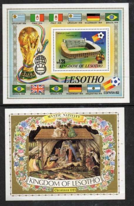 Lesotho, 1981 Christmas, 1982 FIFA World Cup, miniature sheets MNH **