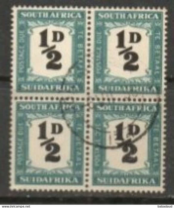 South Africa, 1948, Postage Due, 1/2D, block of 4, used