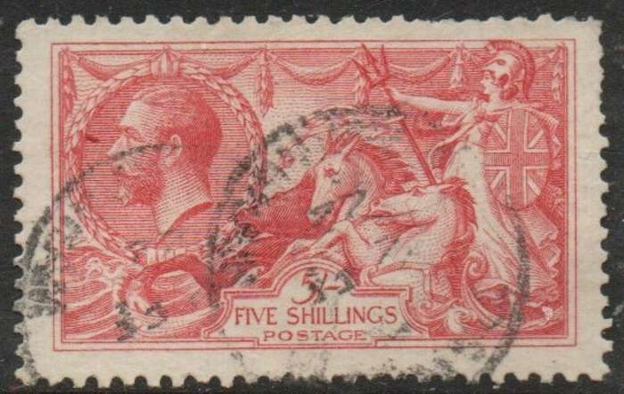 Great Britain, GVR, 1918, 5/, rose red, c.d.s. used