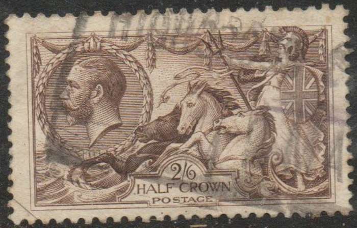 Great Britain, GVR, 1918, 2`6d, used, boxed parcel cancellation