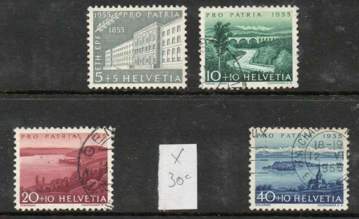 Switzerland, Pro Patria, 1955, set minus 30c, used