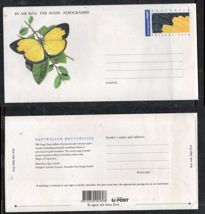 Australia EIIR, aerogramme, International Post / Postage Paid. Unused