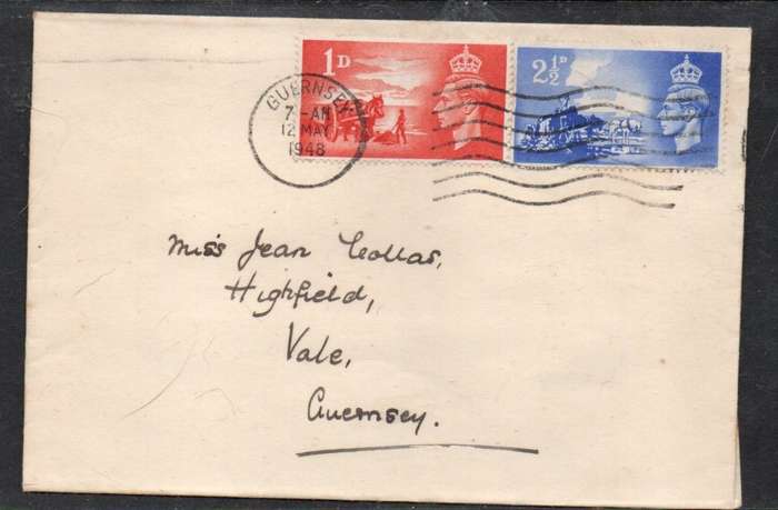 Great Britain GVIR, local cover, 3rd aniversary of liberation, GUERNSEY 12 MAY 1948 c.d.s. (1st day