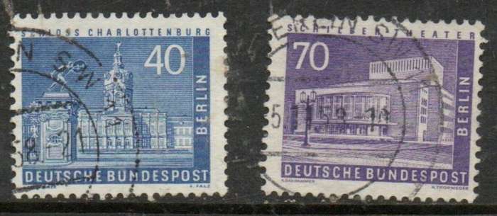 Germany, Berlin, 1956, 40pf, 70pf, buildings, used