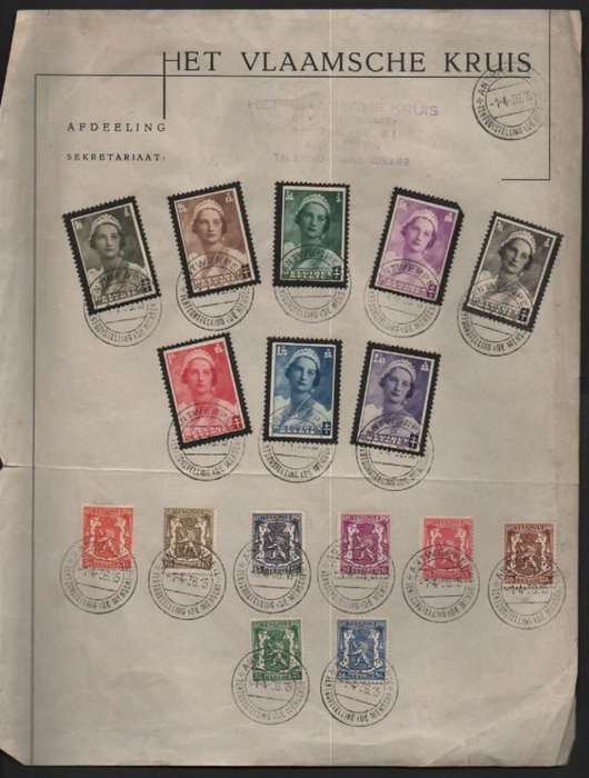 Belgium, Flemish Cross souvenir, Queen Astrid mourning, small arms ANTWERPEN TENTOONSTELLING MENSCH