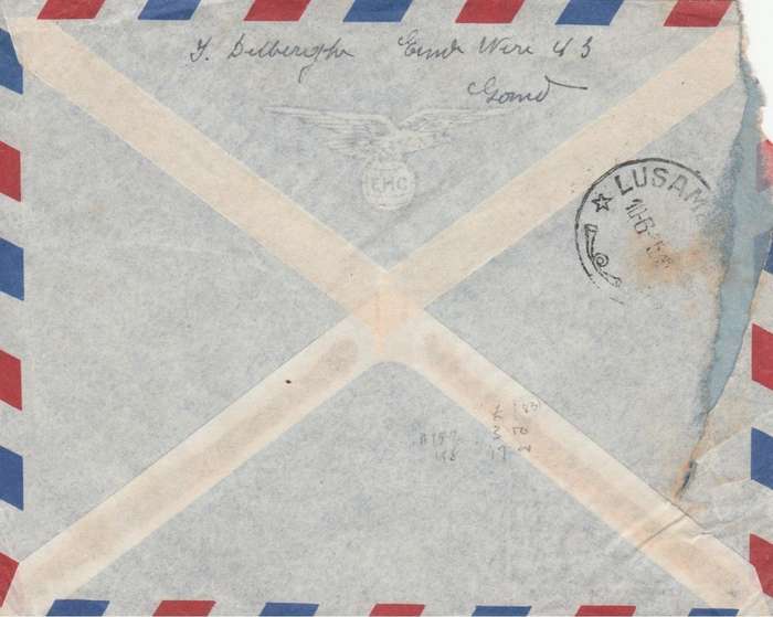 Belgium 1954 Anti TB, 2f75, 4f+1, cover, air mail, GENT 3-5-55 > LUSAMBU , Belgian Congo , FOUND I