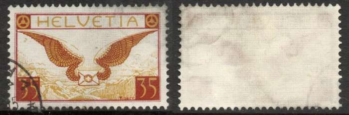Switzerland, 1933, air mail, 35 c grilled gum, used