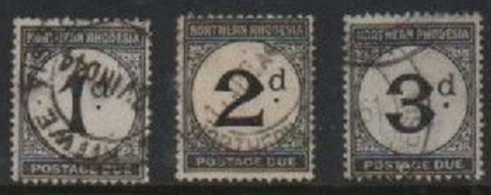 Northern Rhodesia, GVR, 1929,Postage Due, 1d, 2d, 3d , used