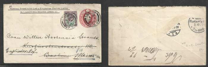 Great Britain, EVIIR, 1d + 1 1/2d stamp, LONDON OC 3 O4 c.d.s. > Germany, re-directed