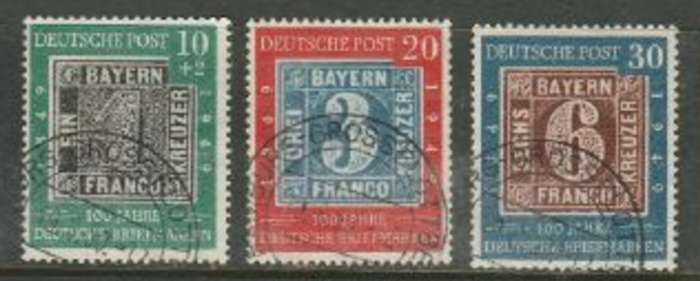 Germany, FRG, 1949, Stamp Centenar, 10+2pf, 20pf, 30pf, fine used