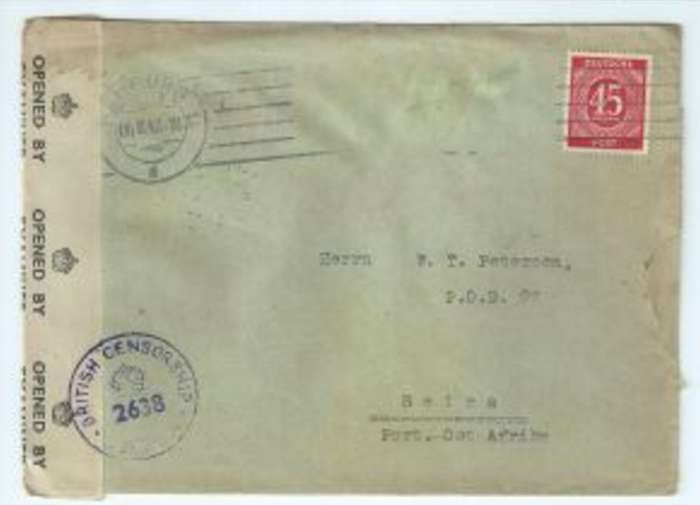 Germany, HAMBURG 06.08.47,British Censor > BEIRA, 4TH SECTOR transit