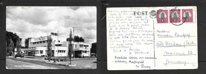 South Africa, Lido hotel, Eikenhof, Johannesburg, transvaal, used 3d, 1951 > Germany