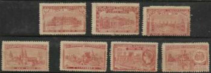 Paris Exhibition, 1900, vignettes, pavillion, palais(2), Russe, Combodge, Espagne, Rep Siud Africain