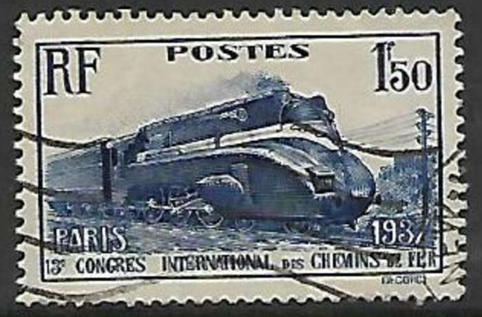 France, 1937, International Railway Congress, 1f50, used