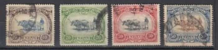 Malaya, Kedah, 1921, 10c, 20c, 30c, 50c used