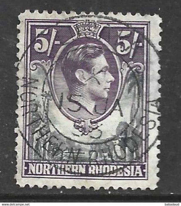Northern Rhodesia,1938, GVIR, 5/ beautifully used but big thin