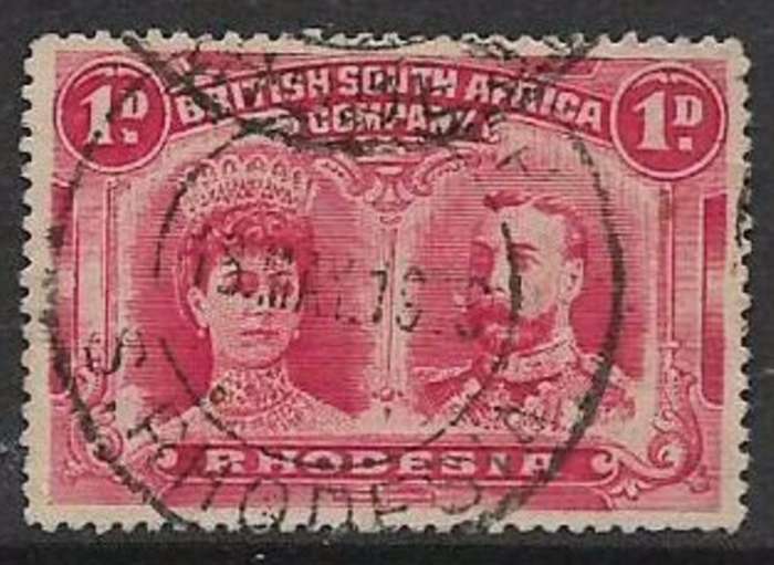 S.Rhodesia / B.S.A.Co., 1913, double head, 1d, perf 15, used