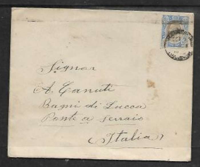 S.Africa, Transvaal cover EVIIR 2 1/2d, JOHANNESBURG OCT 9 1905 > BAGNI DA LUCCA (italy), 31 10